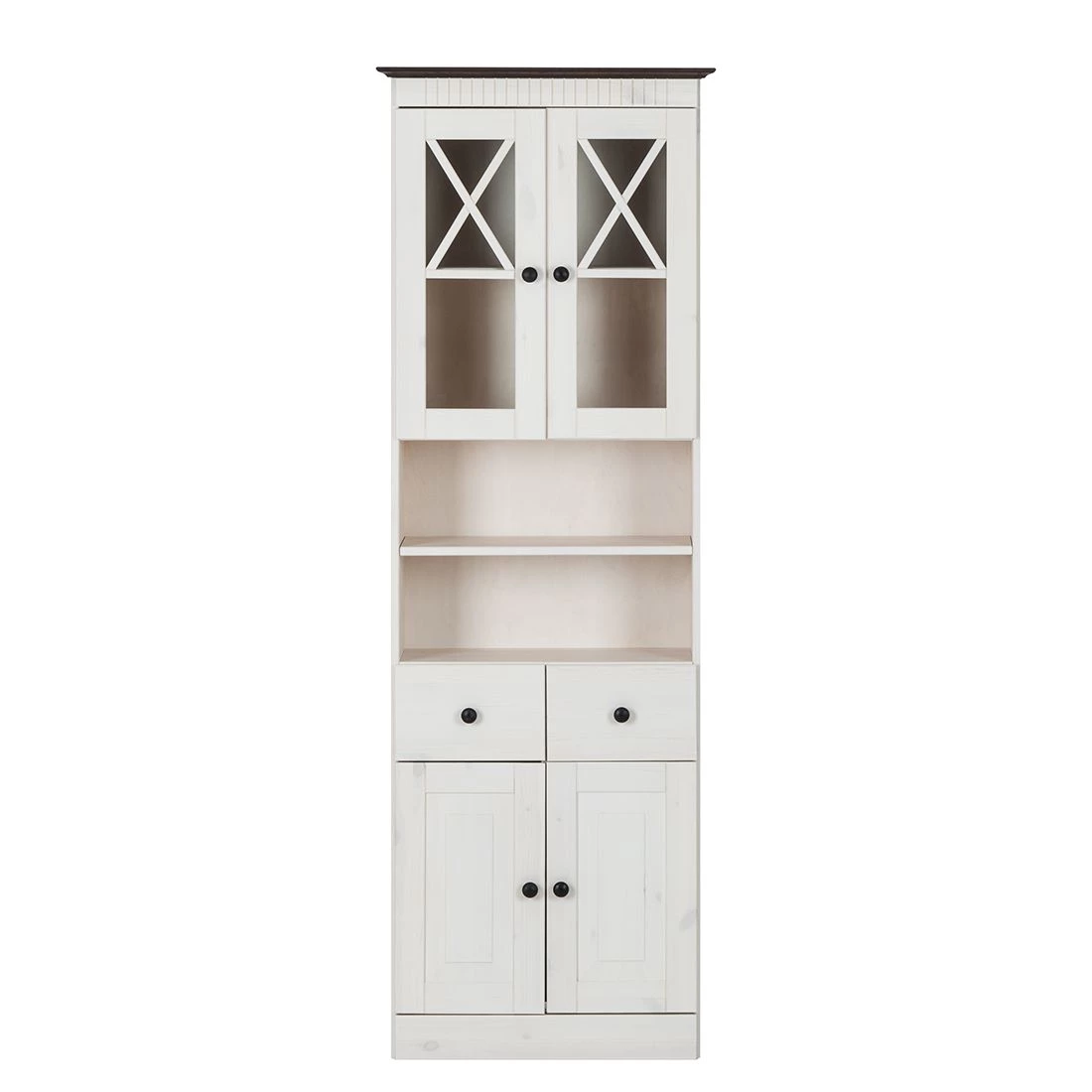 Maison Belfort Armoire haute Senna I - Pin massif - Blanc / Havanna 7 Maison Belfort Armoire haute Senna I - Pin massif - Blanc / Havanna – Image 5