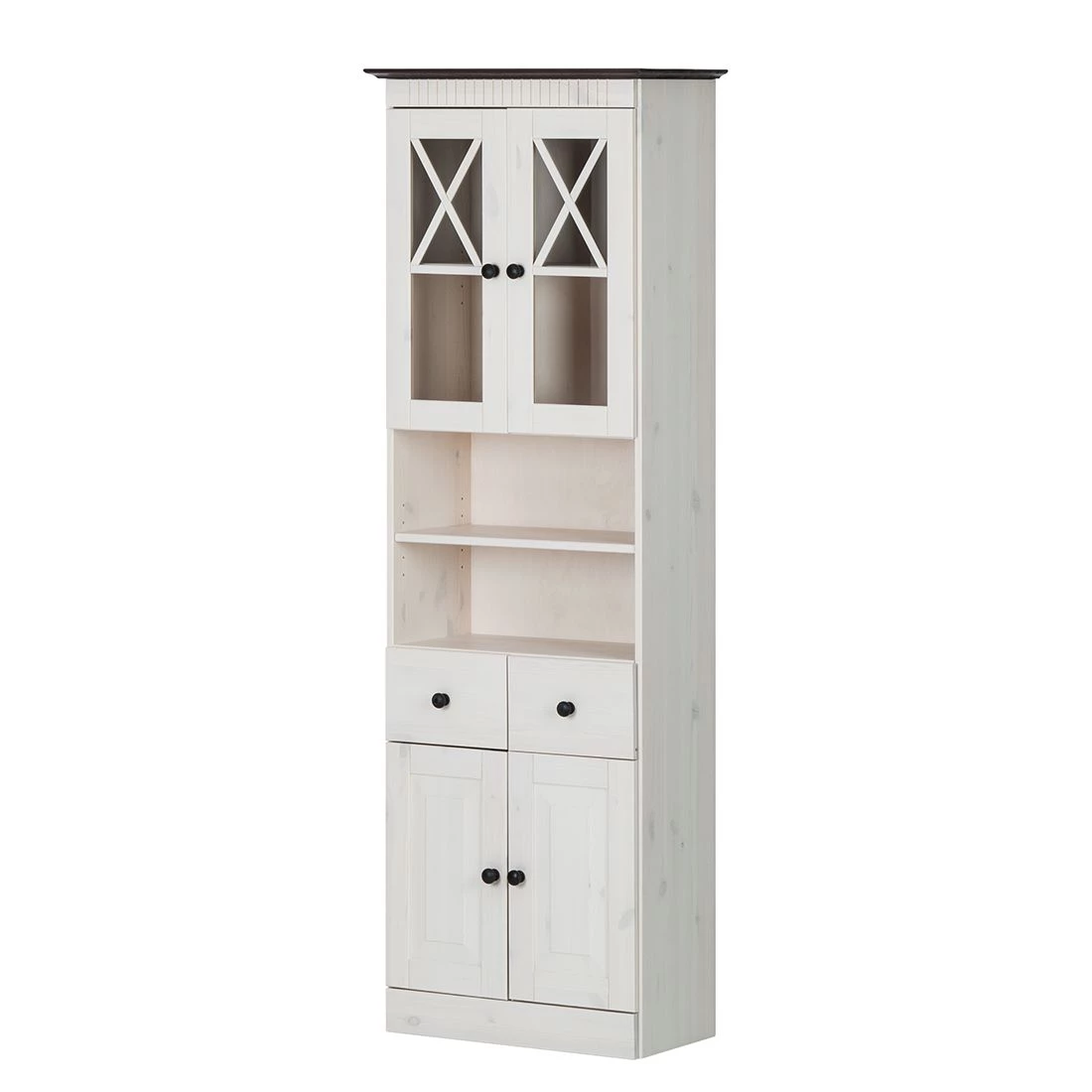 Maison Belfort Armoire haute Senna I - Pin massif - Blanc / Havanna 3 Maison Belfort Armoire haute Senna I - Pin massif - Blanc / Havanna