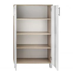 Trendteam Armoire midi Porto - Blanc / Imitation chêne brut de sciage -Meubles de salle de bain Soldes 2022 midischrank porto weiss eiche saegerau dekor 5089188