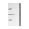 Schildmeyer Placard suspendu Genf - Blanc brillant / Gris 2 portes -Meubles de salle de bain Soldes 2022 oberschrank genf weiss glanz seingrau 2 tuerig 1119310