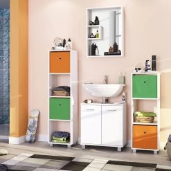 Schildmeyer Étagère Box - Hauteur : 109 cm -Meubles de salle de bain Soldes 2022 regal box weiss 143 cm 4348756 1