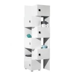 Schildmeyer Etagère modulable Genf - 2 éléments - Blanc brillant / Blanc