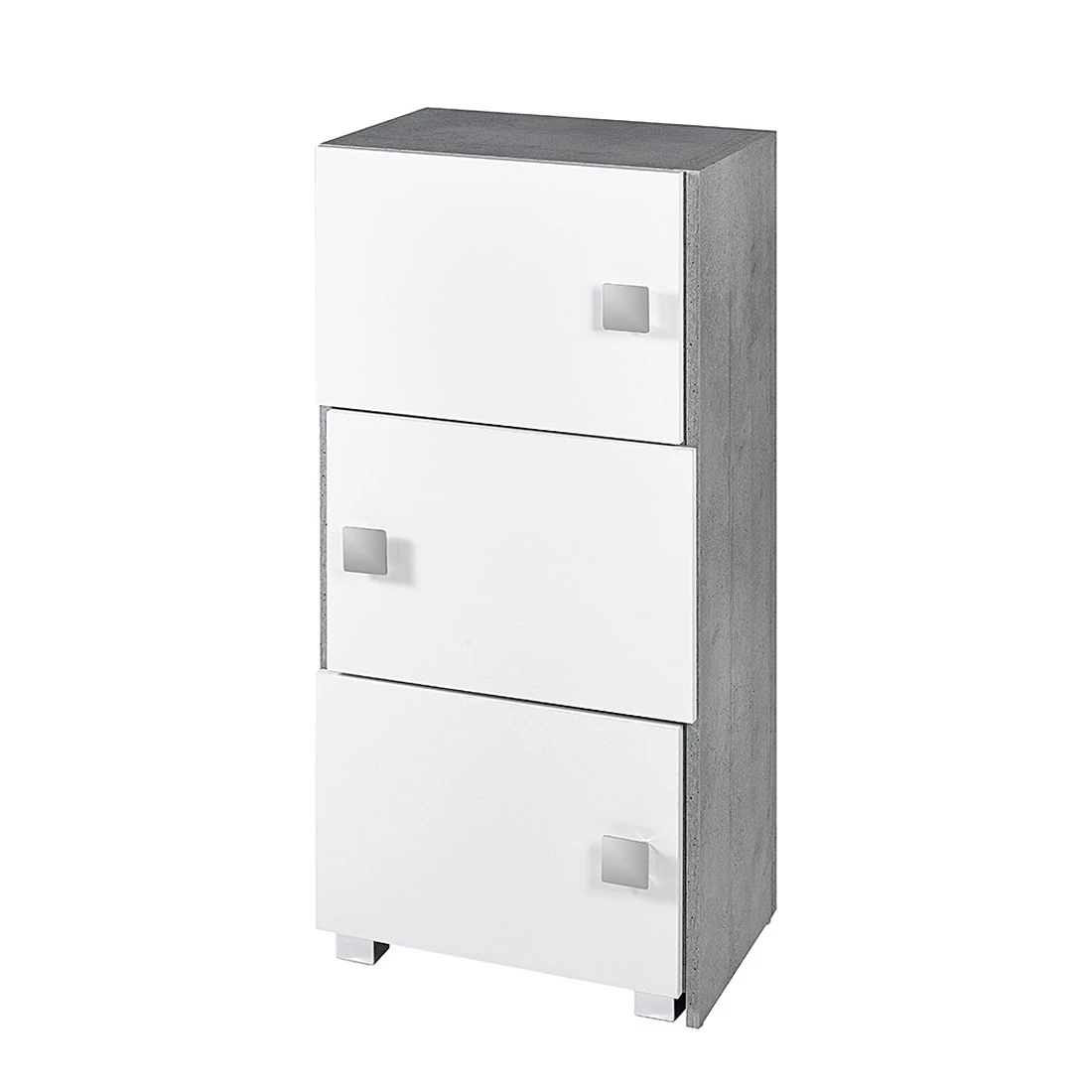 Schildmeyer Etagère coulissante Genf - Blanc brillant / Gris 4 Schildmeyer Etagère coulissante Genf - Blanc brillant / Gris – Image 2