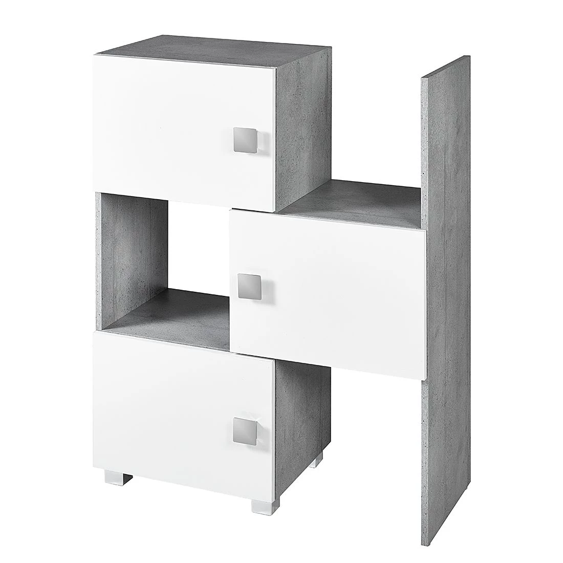 Schildmeyer Etagère coulissante Genf - Blanc brillant / Gris 3 Schildmeyer Etagère coulissante Genf - Blanc brillant / Gris