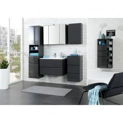 Giessbach Armoire de toilette Ancona - (avec éclairage) - Graphite - Largeur : 80 cm 12 Giessbach Armoire de toilette Ancona - (avec éclairage) - Graphite - Largeur : 80 cm -Meubles de salle de bain Soldes 2022 spiegelschrank ancona pinie weiss dekor 80 cm 5183676