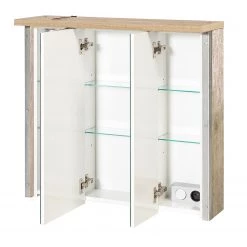 Schildmeyer Armoire à miroir Harkon - Imitation chêne clair -Meubles de salle de bain Soldes 2022 spiegelschrank harkon inkl beleuchtung eiche findus dekor 5014852