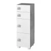 Schildmeyer Armoire basse Genf - Blanc brillant / Gris 2 portes tiroirs -Meubles de salle de bain Soldes 2022 unterschrank genf weiss glanz steingrau 2 tuerig 2 schubkaesten 1121270