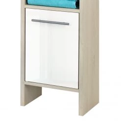 Pelipal Armoire basse Quickset 350 - Imitation pin clair / Blanc -Meubles de salle de bain Soldes 2022 unterschrank jan pinie hell dekor hochglanz weiss 4180392