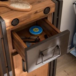 Ars manufacti Armoire basse Manchester - Partiellement en acacia massif / Métal -Meubles de salle de bain Soldes 2022 unterschrank manchester akazie teilmassiv metall 4915644