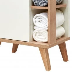 Pelipal Armoire basse Quickset 923 II - Blanc / Imitation chêne Riviera -Meubles de salle de bain Soldes 2022 unterschrank noventa weiss riviera eiche dekor 50 5 cm 4663312