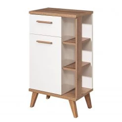 Pelipal Armoire basse Quickset 923 II - Blanc / Imitation chêne Riviera