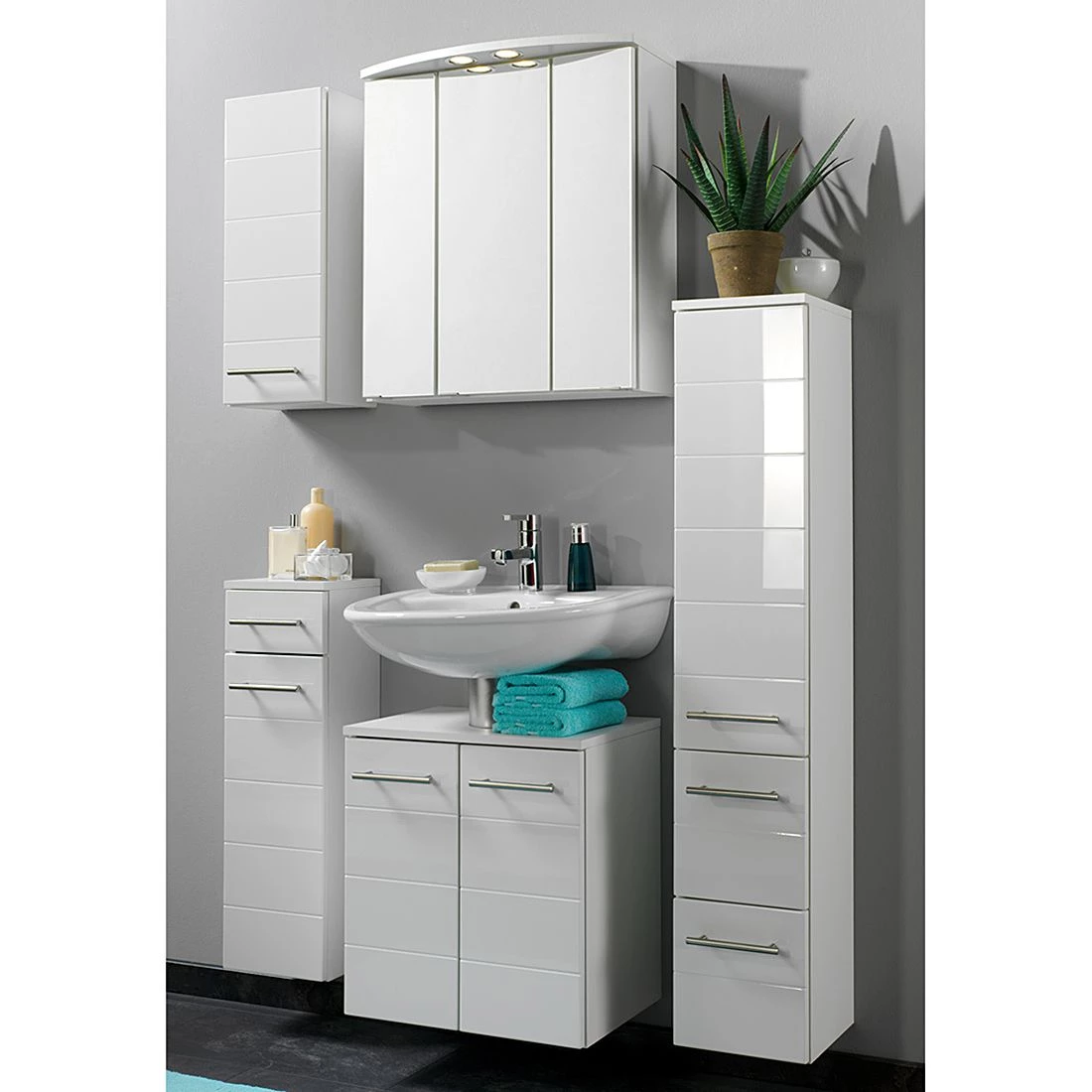 Giessbach Armoire basse Rosary - Blanc brillant / Blanc 4 Giessbach Armoire basse Rosary - Blanc brillant / Blanc – Image 2