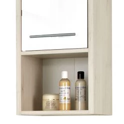 Pelipal Armoire suspendue Quickset 350 - Imitation pin clair / Blanc -Meubles de salle de bain Soldes 2022 wandschrank jan pinie hell dekor hochglanz weiss 4180496