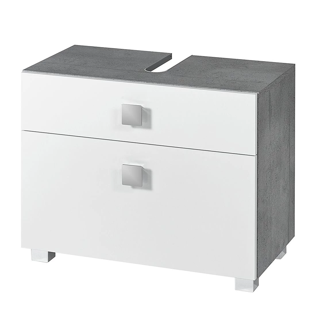 Schildmeyer Meuble sous vasque Genf - Blanc brillant / Gris 3 Schildmeyer Meuble sous vasque Genf - Blanc brillant / Gris