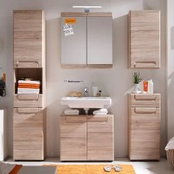 Trendteam Meuble sous vasque Lamea - Imitation chêne de San Remo -Meubles de salle de bain Soldes 2022 waschbeckenunterschrank lamea san remo eiche dekor 475861