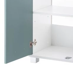 Schildmeyer Meuble sous vasque Lumo I - Blanc / Bleu colombe -Meubles de salle de bain Soldes 2022 waschbeckenunterschrank lumo i 4482184