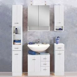 Giessbach Meuble sous vasque Lund - Blanc -Meubles de salle de bain Soldes 2022 waschbeckenunterschrank lund weiss 1329447