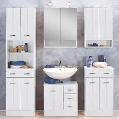 Giessbach Meuble sous vasque Lund - Blanc -Meubles de salle de bain Soldes 2022 waschbeckenunterschrank lund weiss 1329448