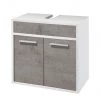 Mooved Meuble sous vasque Manado - Imitation béton / Blanc -Meubles de salle de bain Soldes 2022 waschbeckenunterschrank manado beton dekor 5045732