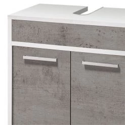 Mooved Meuble sous vasque Manado - Imitation béton / Blanc -Meubles de salle de bain Soldes 2022 waschbeckenunterschrank manado beton dekor 5045736