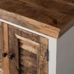 Maison Belfort Meuble sous-vasque Newhaven - Manguier partiellement massif - Manguier / Blanc -Meubles de salle de bain Soldes 2022 waschbeckenunterschrank newhaven mango teilmassiv mango weiss 5042252