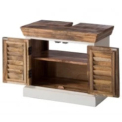 Maison Belfort Meuble sous-vasque Newhaven - Manguier partiellement massif - Manguier / Blanc -Meubles de salle de bain Soldes 2022 waschbeckenunterschrank newhaven mango teilmassiv mango weiss 5042268