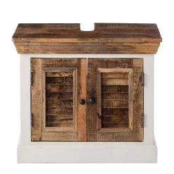 Maison Belfort Meuble sous-vasque Newhaven - Manguier partiellement massif - Manguier / Blanc -Meubles de salle de bain Soldes 2022 waschbeckenunterschrank newhaven mango teilmassiv mango weiss 5042276