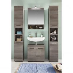 Trendteam Meuble sous lavabo Runner - Argent cendré -Meubles de salle de bain Soldes 2022 waschbeckenunterschrank runner rauchsilber 5131948 1