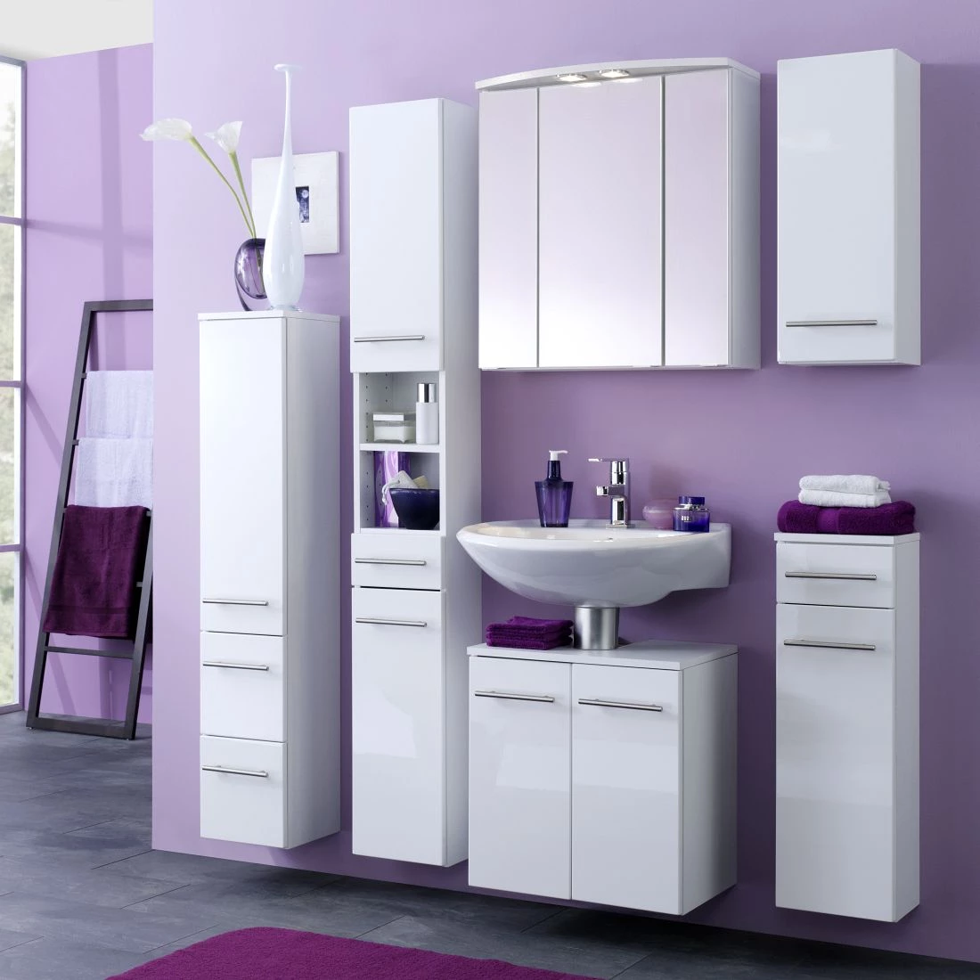 Giessbach Meuble lavabo Kopenhagen - Blanc brillant / Blanc 4 Giessbach Meuble lavabo Kopenhagen - Blanc brillant / Blanc – Image 2