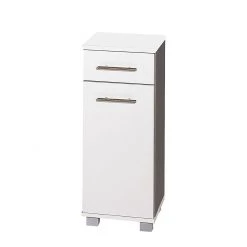 Schildmeyer Meuble bas Zürich - Blanc nacré / Imitation frêne gris